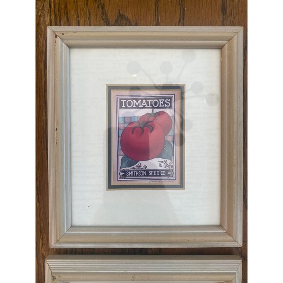 Vintage Framed Seed Packet Art Prints Tomatoes & Peas By Smithson Seed Co. & Gol - Picture 2 of 8